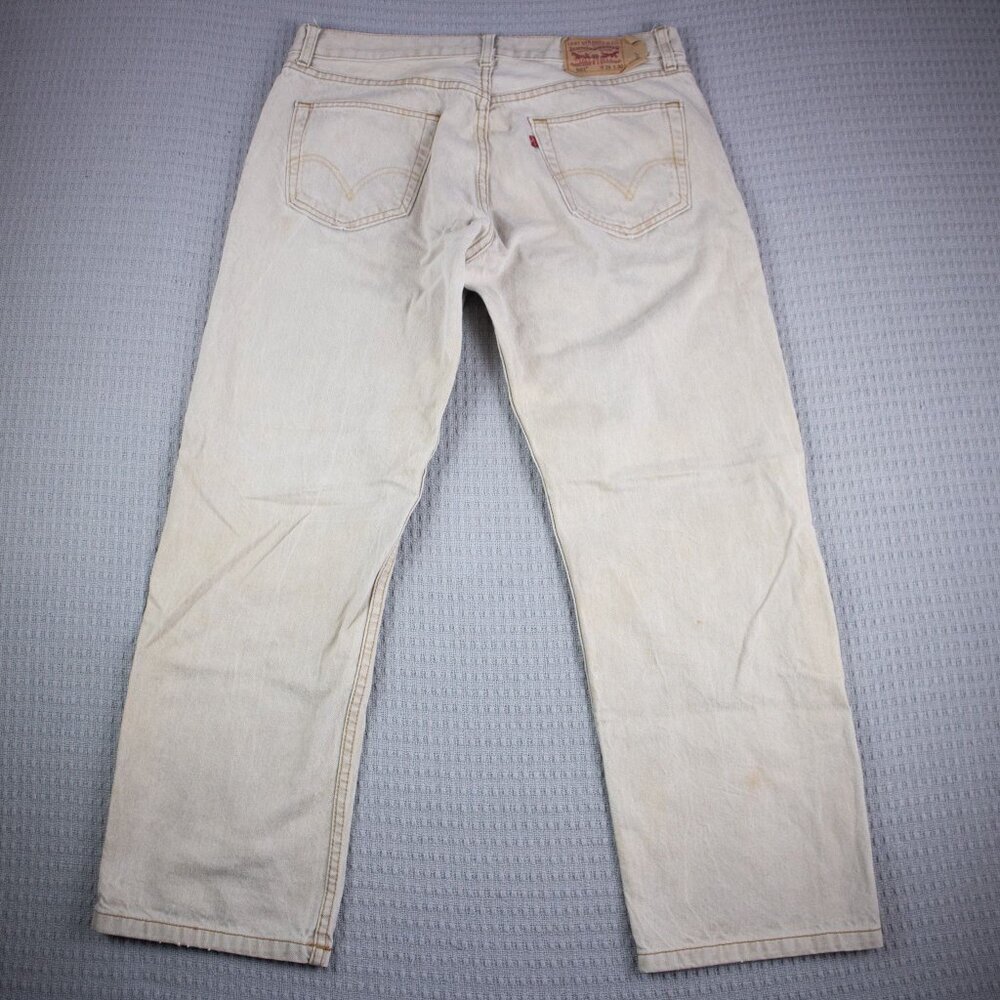 Levi's 501 Off White Beige Denim Vintage Y2K Denim 38x30